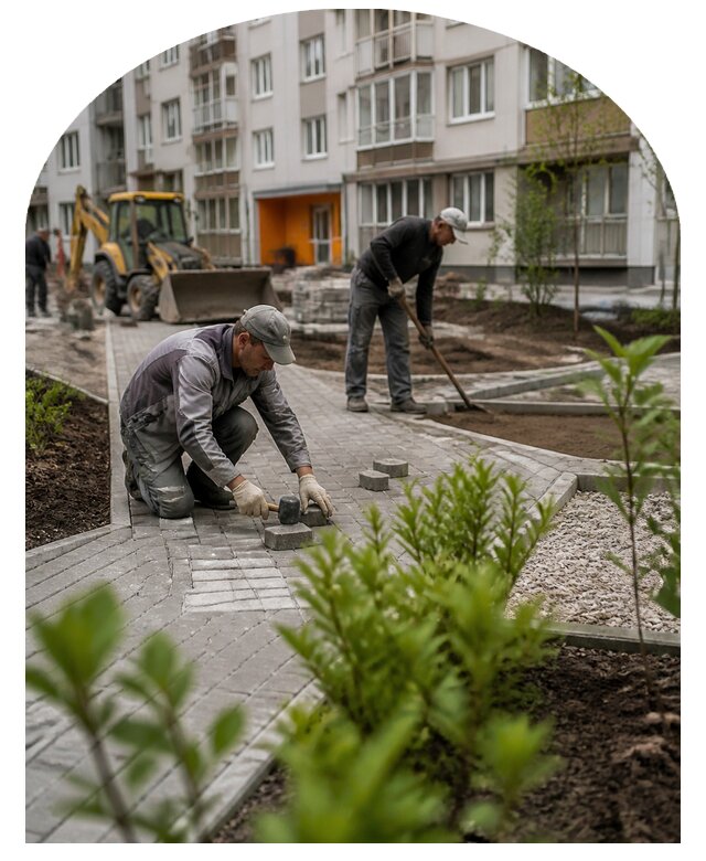 Благоустройство двора многоквартирного дома в Малоярославце